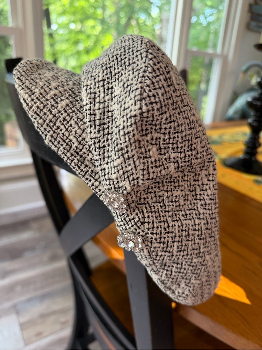 Henri Bendel Rachel Skinner Millinery Vintage Pageboy Hat w/ Rhinestones NWT